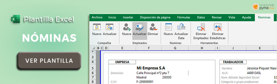 Plantilla Premium Excel de modelo de nómina