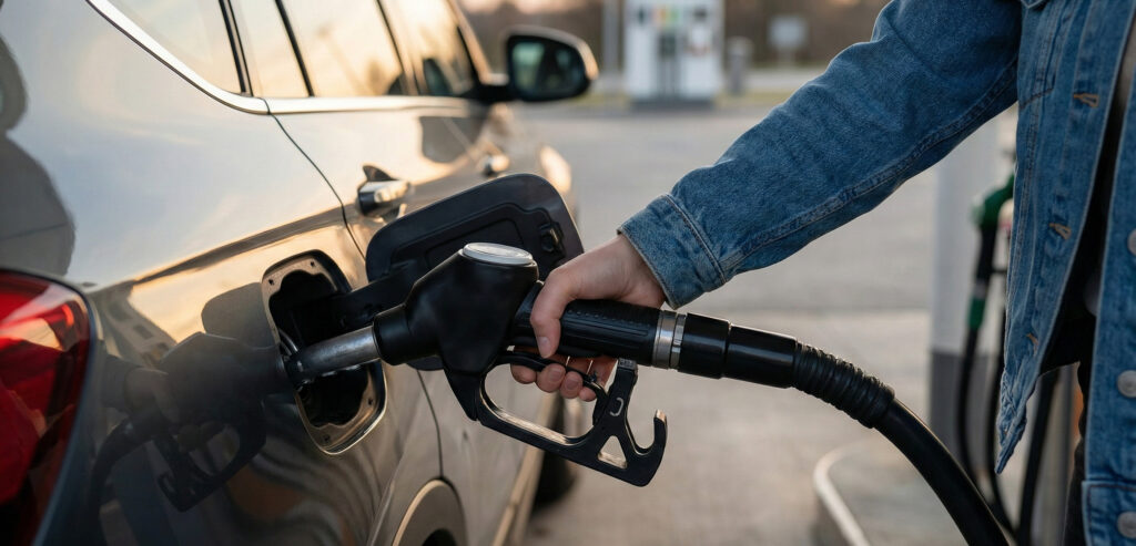 Cargando gasolina en vehículo rentado en México